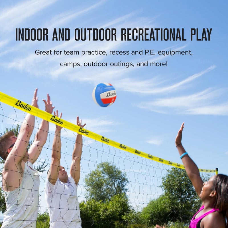 Baden Premium Soft Synthetic Leather Official Size & Weight Outdoor Volleyball 6 Pack with Pump - Image 3